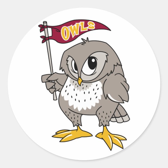 Pegatina Redonda Owl Supporter (Anverso)