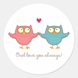 Pegatina Redonda owl te ama