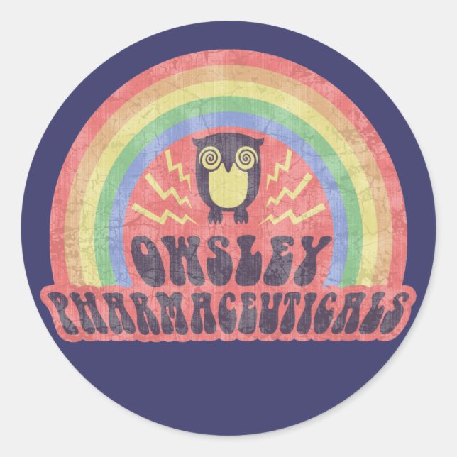 Pegatina Redonda Owsley Pharmaceuticals (Anverso)