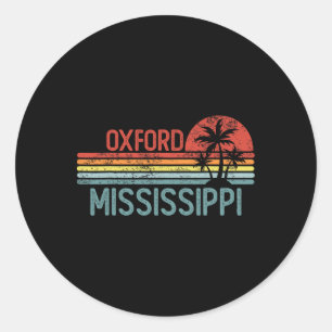 Pegatina Redonda Oxford Mississippi Divertido Viaje a la Ciudad de