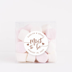 Pegatina Redonda Oxido   Menta a ser favorita de boda personalizada