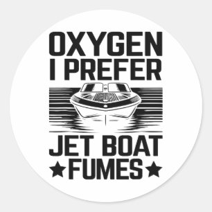 Pegatina Redonda Oxígeno I Prefiere Bote Jet Fumes