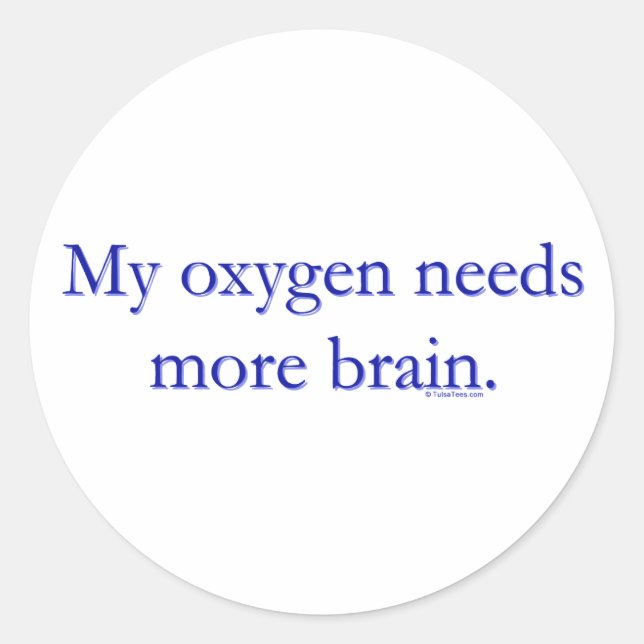 Pegatina Redonda Oxy Brain (Anverso)