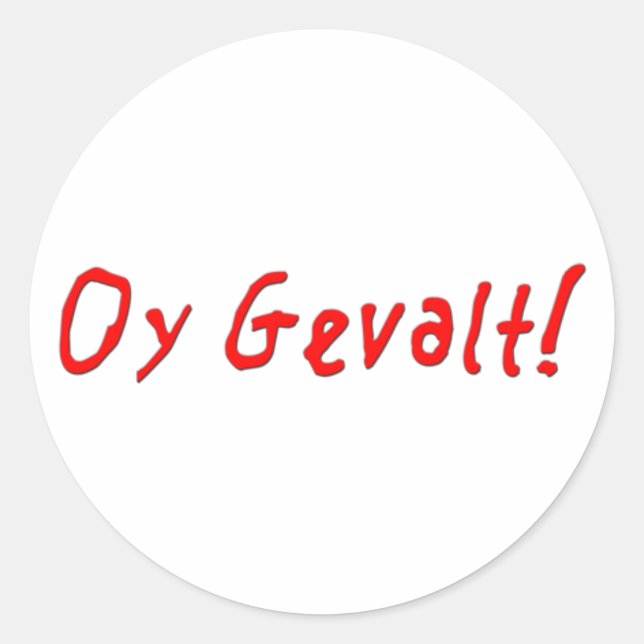 Pegatina Redonda ¡Oy Gevalt! (Anverso)
