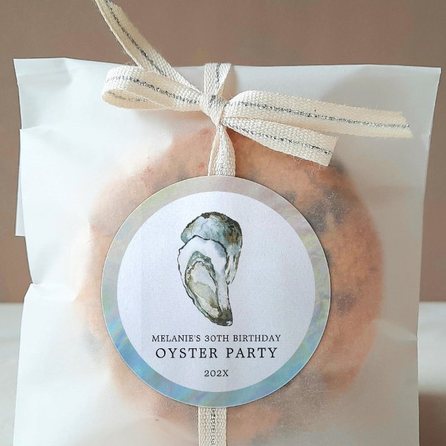 Pegatina Redonda Oyster Pearl Party | Ostras dobles (Subido por el creador)