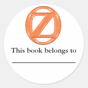 Pegatina Redonda Oz Bookplate