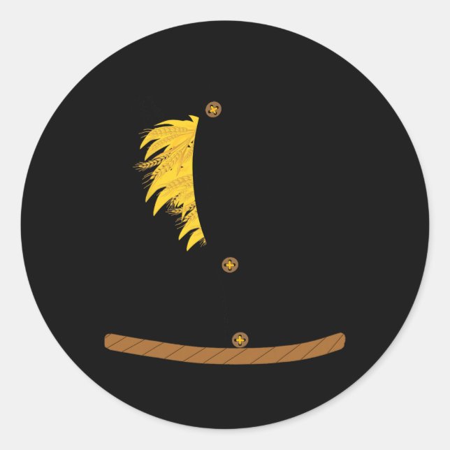 Pegatina Redonda OZ Halloween Scarecrow Costume art-Fun Wizard de (Anverso)