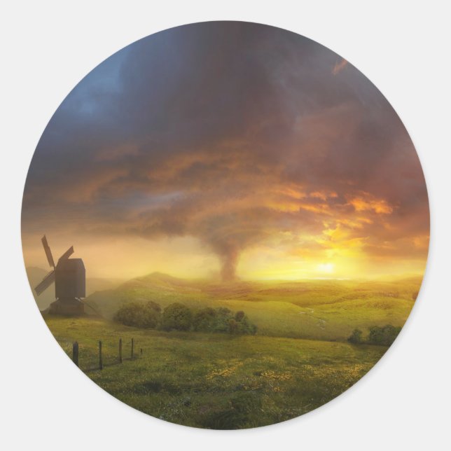 Pegatina Redonda Oz infinita (Anverso)