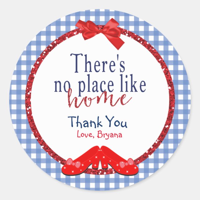 Pegatina Redonda OZ No Hay Lugar Como El Partido Hogar Favorece Las (Anverso)