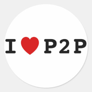 Pegatina Redonda P2P del corazón