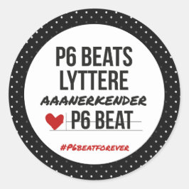 Pegatina Redonda P6 BEATS lyttere aanerkender