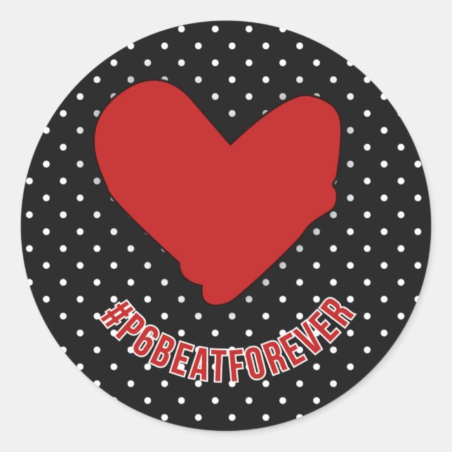 PEGATINA REDONDA #P6BEATFOREVER (Anverso)