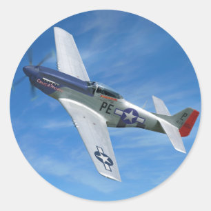 Pegatina Redonda P-51D "Cripes A' Mighty"