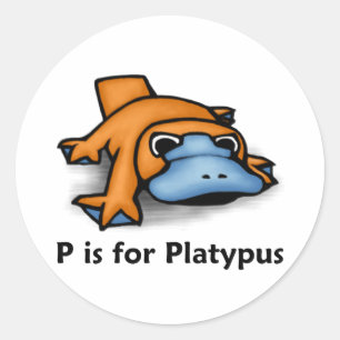 Pegatina Redonda P es para Platypus