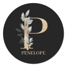 P Monograma Floral Personalizado