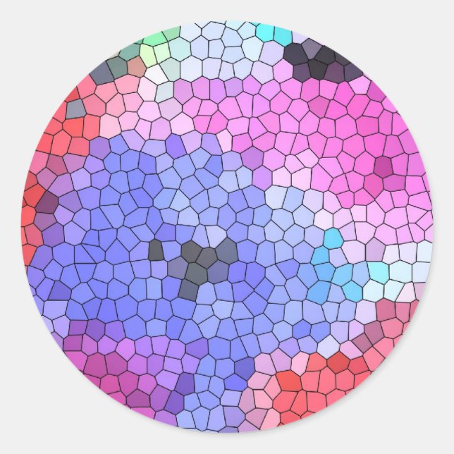 Pegatina Redonda © P Wherrell Mosaicos de vidrio tendido anemones s (Anverso)