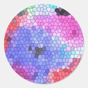 Pegatina Redonda © P Wherrell Mosaicos de vidrio tendido anemones s