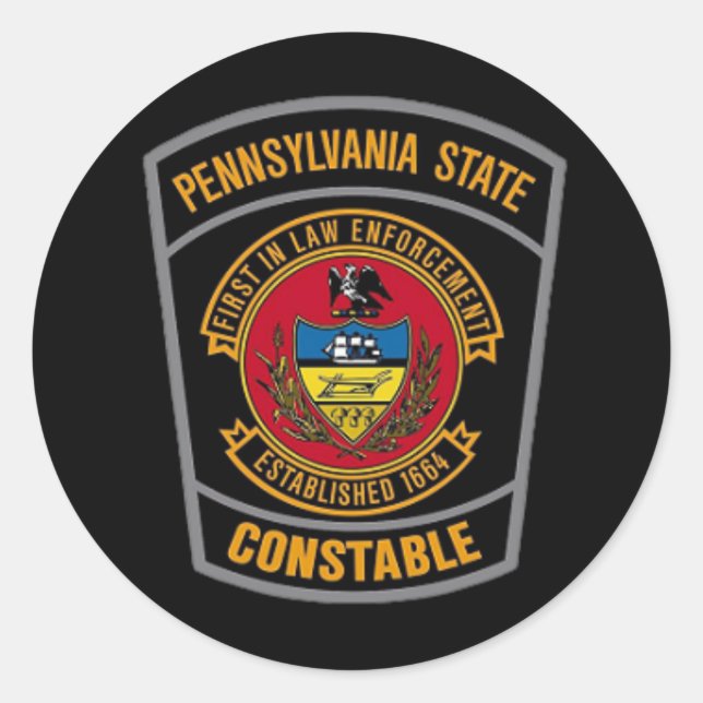 Pegatina Redonda PA State Constable Stickers (Anverso)