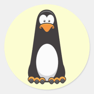 Pegatina Redonda Pablo el pingüino sepulcro