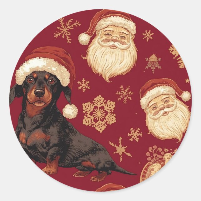 Pegatina Redonda Pachund navidad (Anverso)