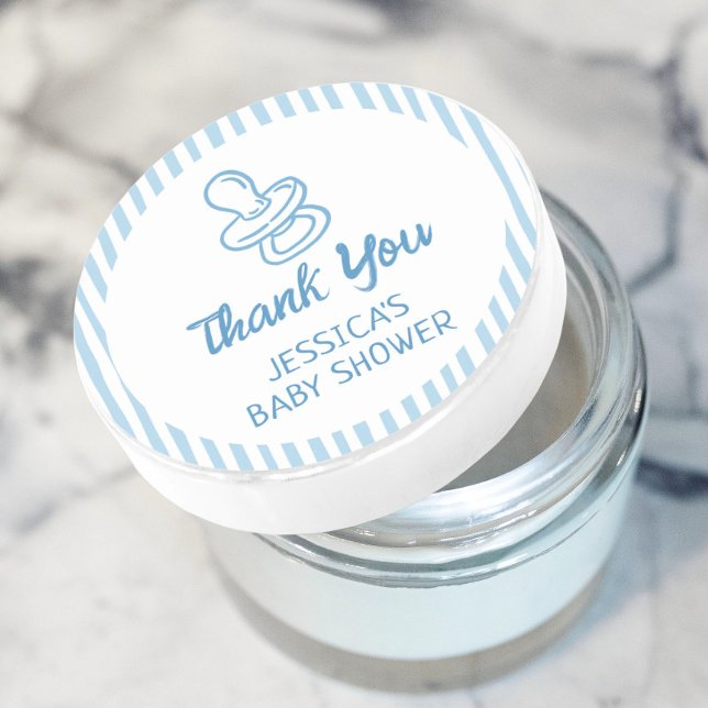 Pegatina Redonda Pacifier Breakfast Boy Baby Shower (Subido por el creador)