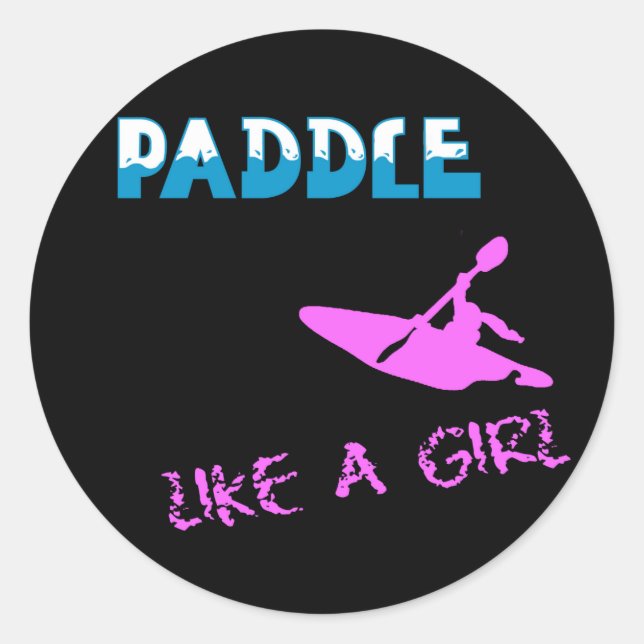 Pegatina Redonda Paddle Like a Chica Pegatinas (Anverso)