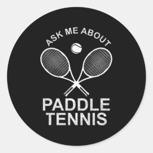 Pegatina Redonda Paddle Tennis Table Tennis Profesional Player Té