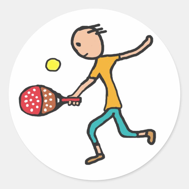 Pegatina Redonda Padel Tennis (Anverso)