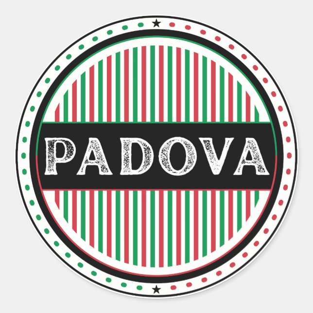 Pegatina Redonda Padova City Pride Emblem – Italian Identity (Anverso)