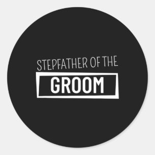 Pegatina Redonda Padrastro Del Partido Boda Groom Bachelor Gro