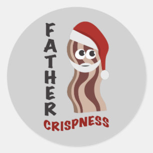 Pegatina Redonda ¡Padre Crispness! Bacon