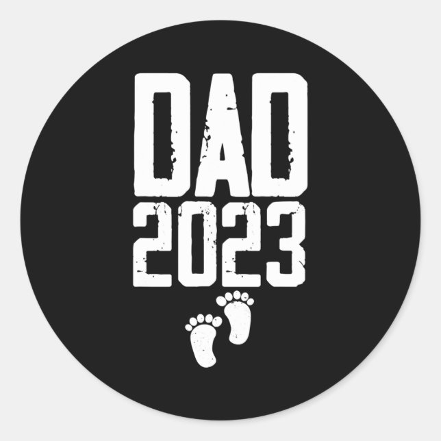 Pegatina Redonda Padre DAD de los hombres día padre 2023 padre 2023 (Anverso)