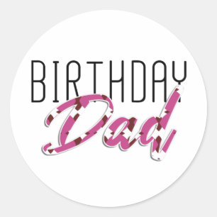 Pegatina Redonda Padre de cumpleaños