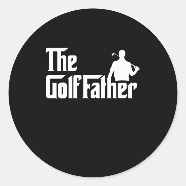 Pegatina Redonda Padre de Golffather Dad Golf Golfer Golfing Gift (Anverso)