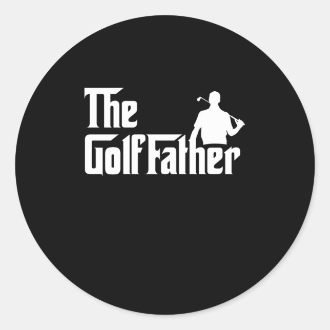 Pegatina Redonda Padre de Golffather Dad Golf Golfer Golfing Gift (Anverso)