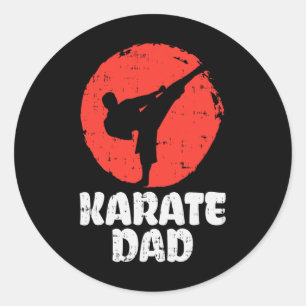 Pegatina Redonda Padre de Karate Luchador Arte Marcial Japonés Día 