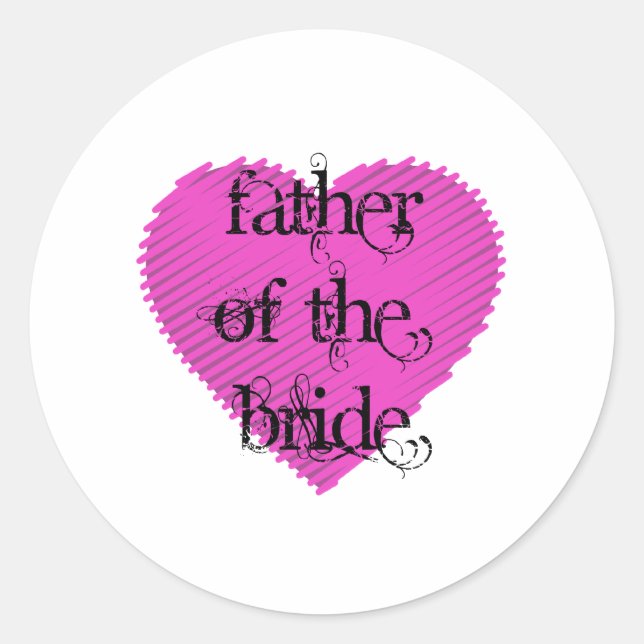Pegatina Redonda Padre de la novia (Anverso)