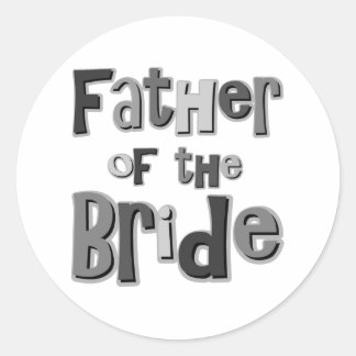 Pegatina Redonda Padre de la novia gris