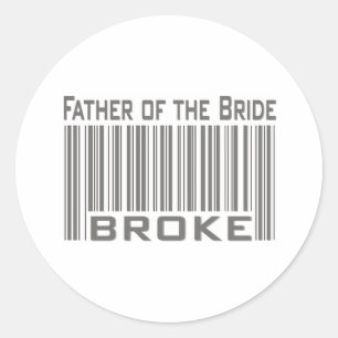 Pegatina Redonda Padre del Broke de Novias