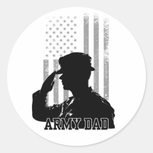 Pegatina Redonda Padre del ejército
