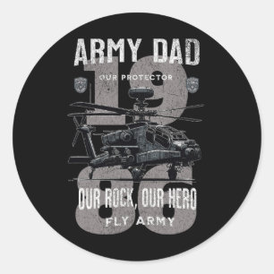 Pegatina Redonda Padre del Ejército Padre Padres Militares Día Apac