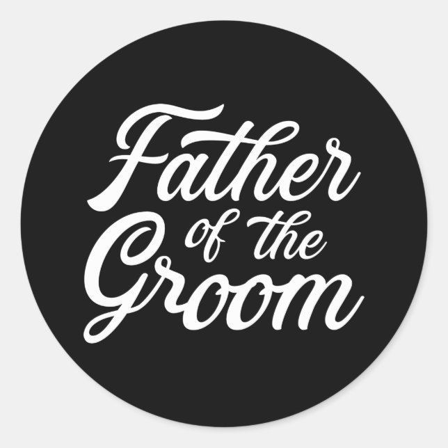 Pegatina Redonda Padre del novio, boda de regalo o soltero (Anverso)