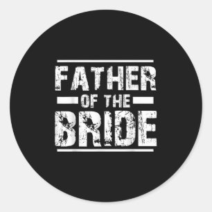 Pegatina Redonda Padre Del Partido De Novias Boda