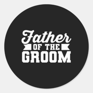 Pegatina Redonda Padre Del Partido Del Boda De Papá Noel