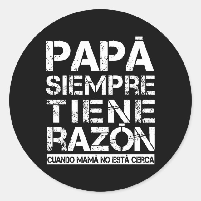 Pegatina Redonda Padre Español del Día del Padre Hija (Anverso)