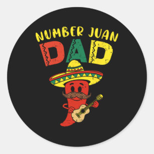 Pegatina Redonda Padre Funny Número Uno Juan Papa Hombres F Mexican