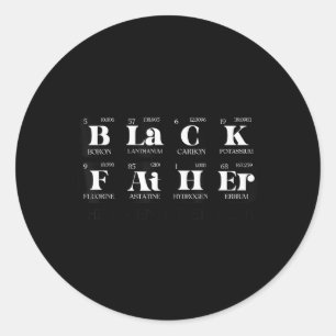 Pegatina Redonda Padre negro Elemento esencial Historia negra Fathe