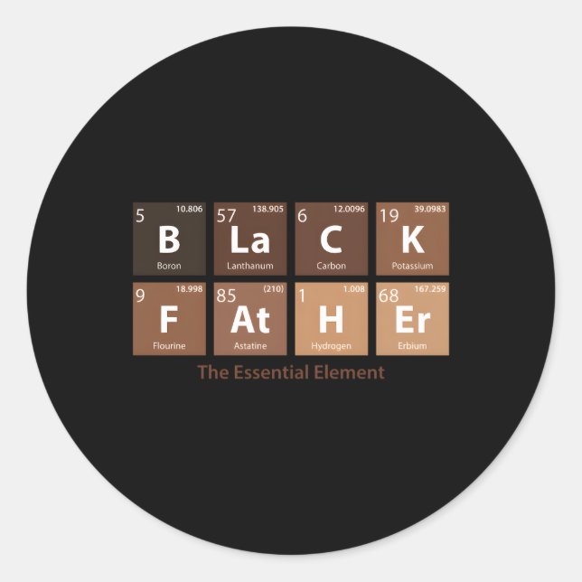 Pegatina Redonda Padre Negro Esencial Dejar Que El Papá Negro Día D (Anverso)