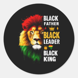 Pegatina Redonda Padre Negro Rey Negro Afroamericano Su