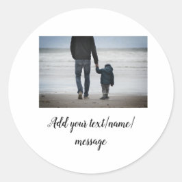 Pegatina Redonda padre, padre, padre, padre... añada foto..........